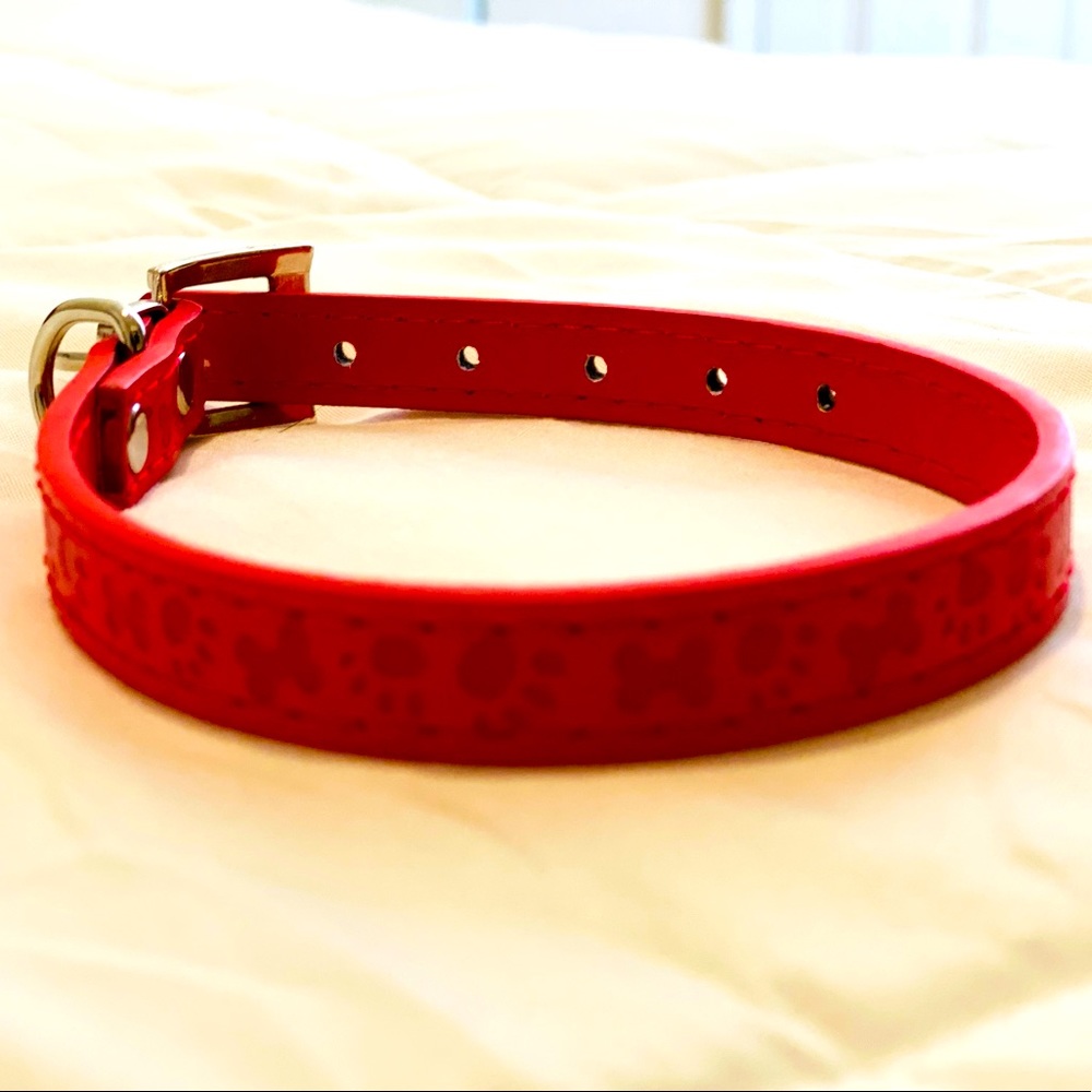 Small Dog Collar - Pink Faux Leather